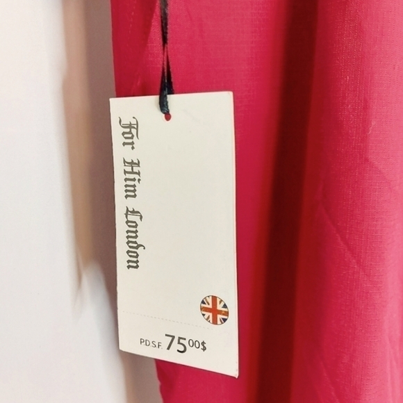For Him London Cranberry Short Sleeve Shirt M NWT - Picture 4 of 9